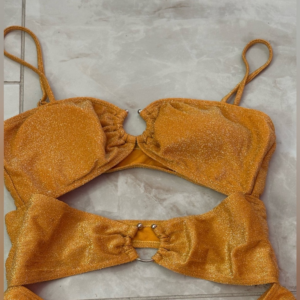 Shimmering Gold Bikini Set- one piece **never worn** (runs a bit small) - Picture 3 of 4
